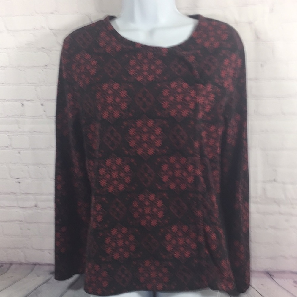 Westbound Top Women Size Large Crew Neck Long Sleeve